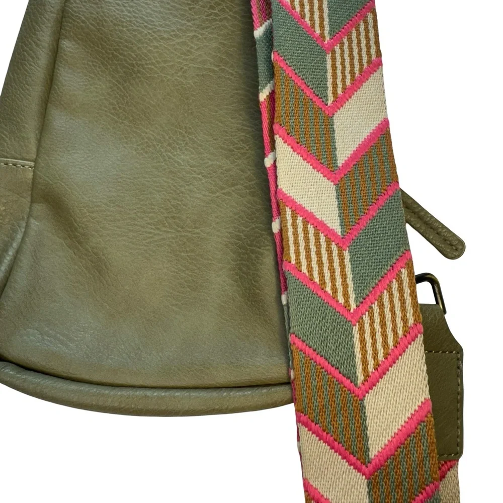 Urban Originals Beige Crossbody Bag with Patterned Strap - Picture 7 of 10